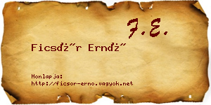 Ficsór Ernő névjegykártya