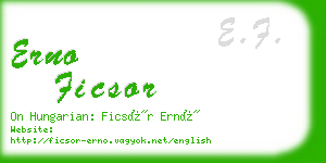 erno ficsor business card